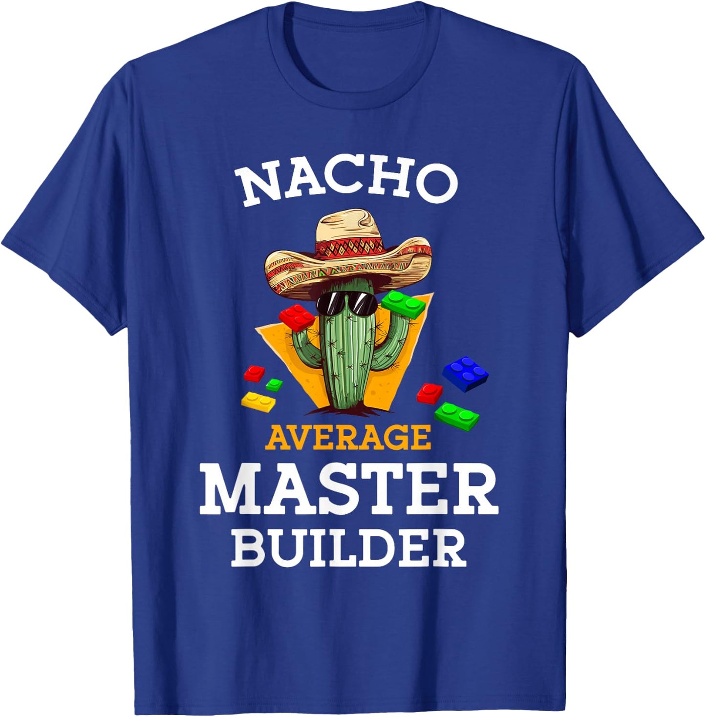 Nacho Average Master Builder Cactus Block Building Kids Boys T-Shirt - T-Shirt | Royal