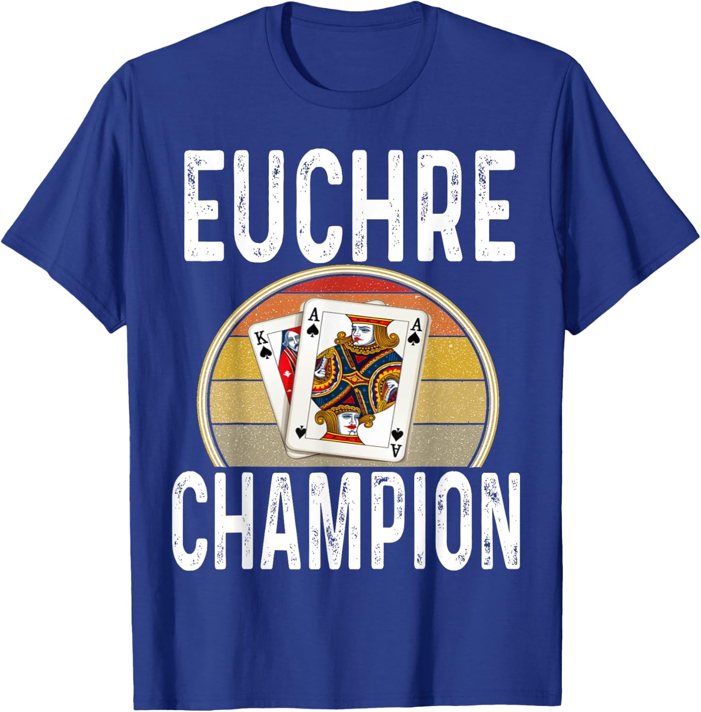 Euchre Champion Game Night Player Card Game Cards Retro T-Shirt - T-Shirt | Royal