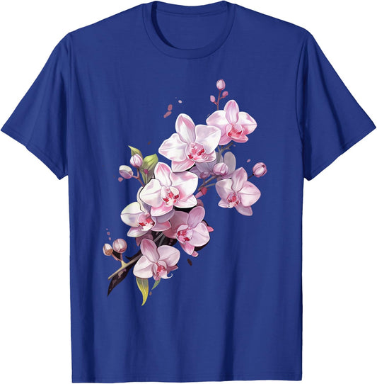 Beautiful Orchid Flower on floral Orchid T-Shirt - T-Shirt | Royal