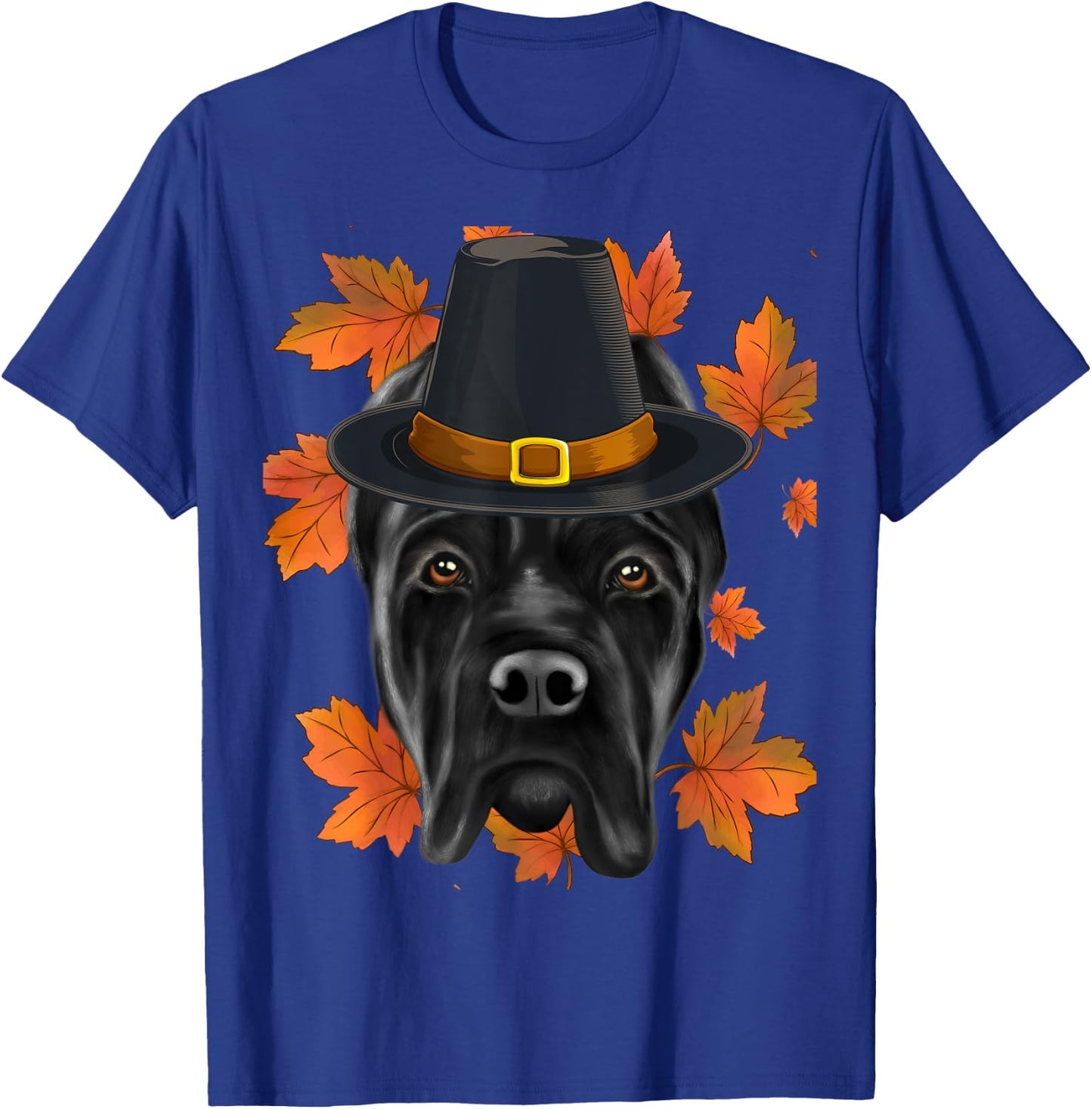 Fall Cane Corso Pilgrim Thanksgiving T-Shirt - T-Shirt | Royal