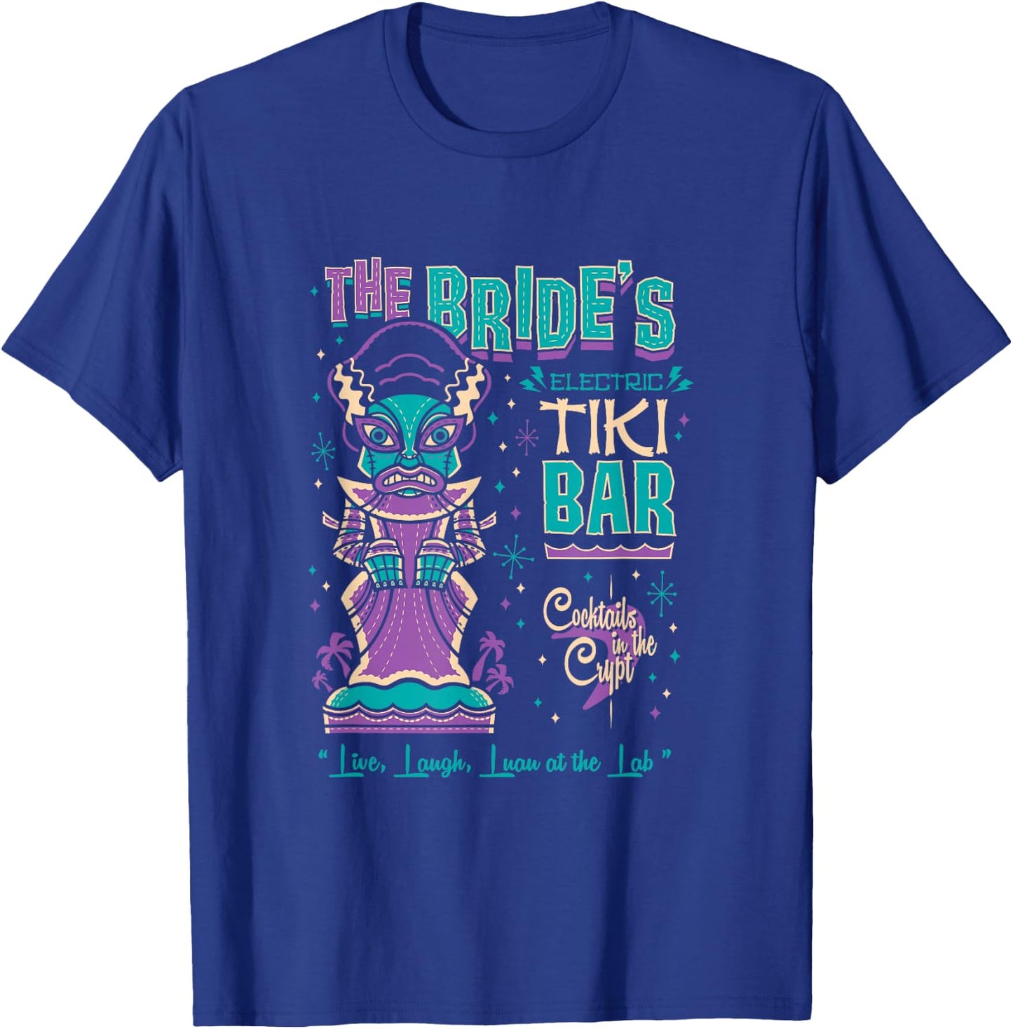 Bride of Frankenstein Tiki Bar Vintage Creepy Cute Surf T-Shirt - T-Shirt | Royal