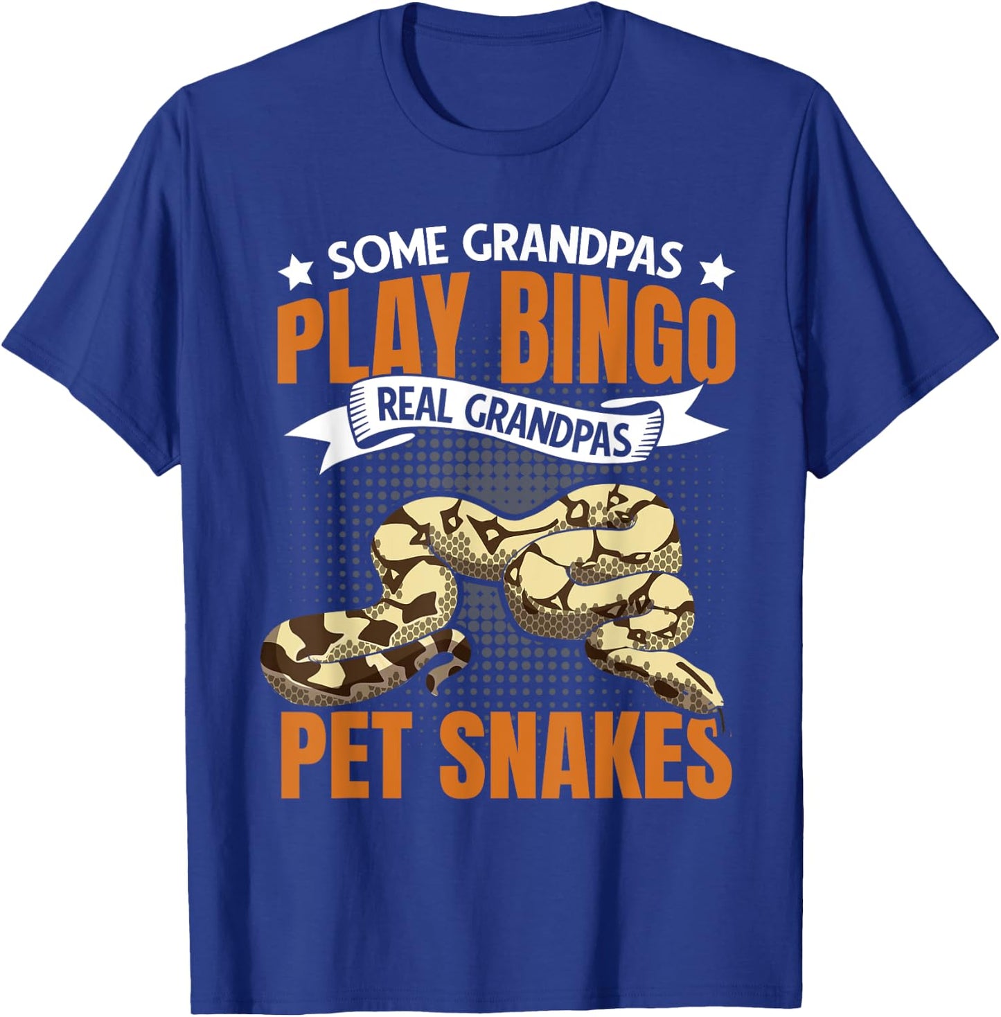 Real Grandpas Pet Snakes Old Guy Men Serpent Reptile T-Shirt - T-Shirt | Royal