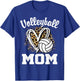 Volleyball Mom Leopard Heart T-Shirt - T-Shirt | Royal