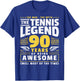 90th Birthday Tennis Player 90 Years T-Shirt - T-Shirt | Royal