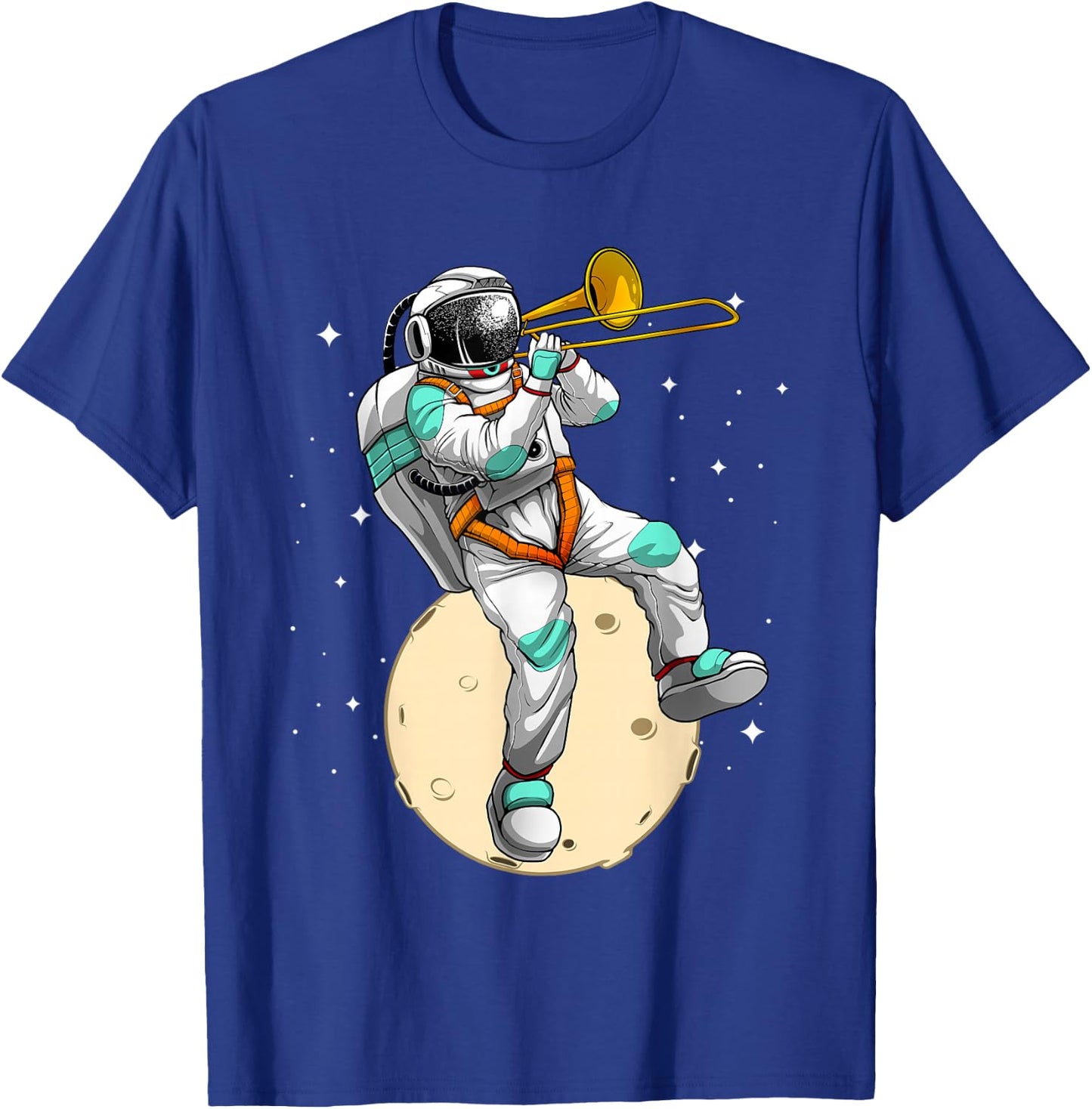 Funny Astronaut Trombone Art Women Trombone Player T-Shirt - T-Shirt | Royal