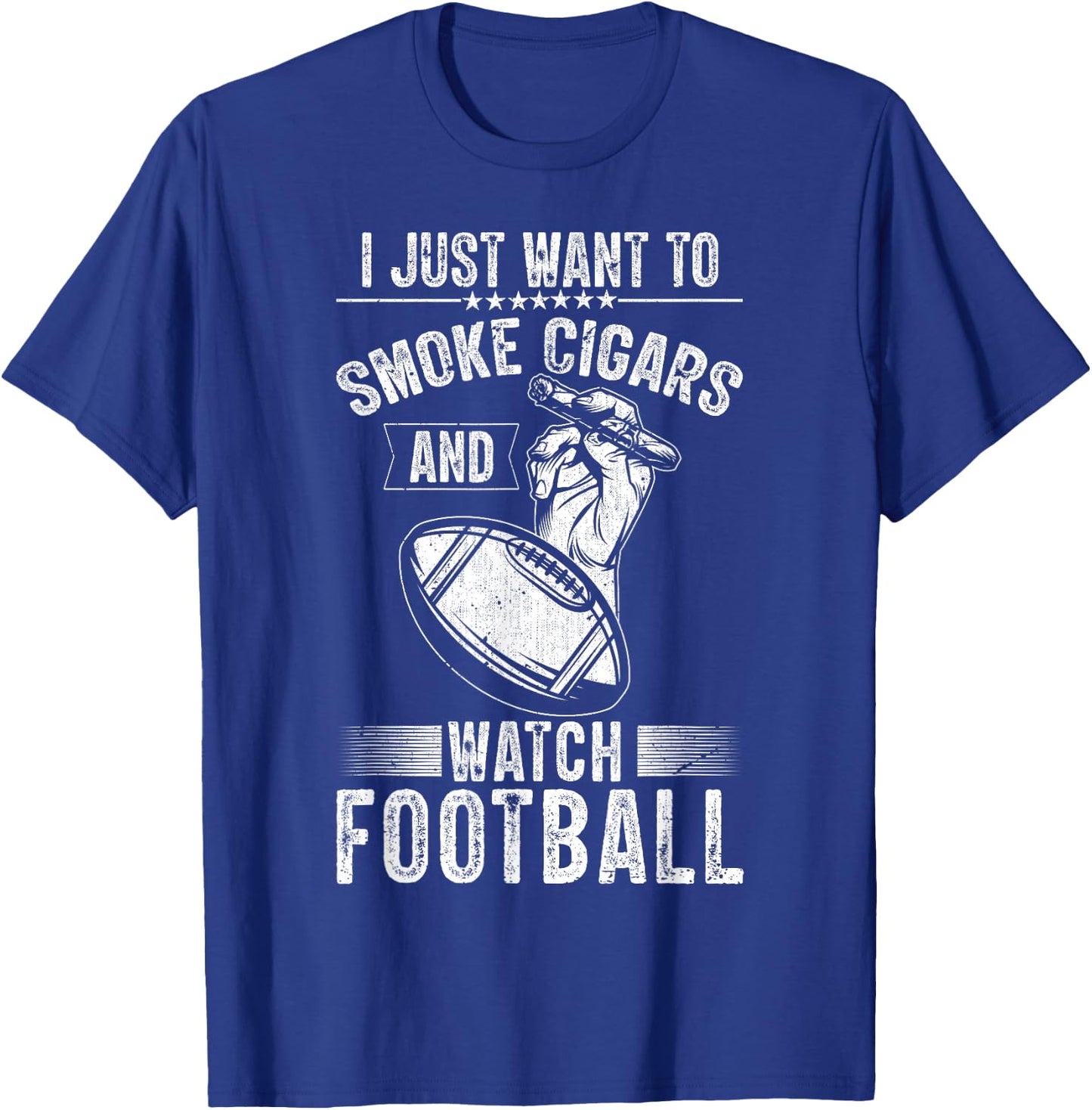Gameday Smoke Cigars and Watch Football T-Shirt - T-Shirt | Royal