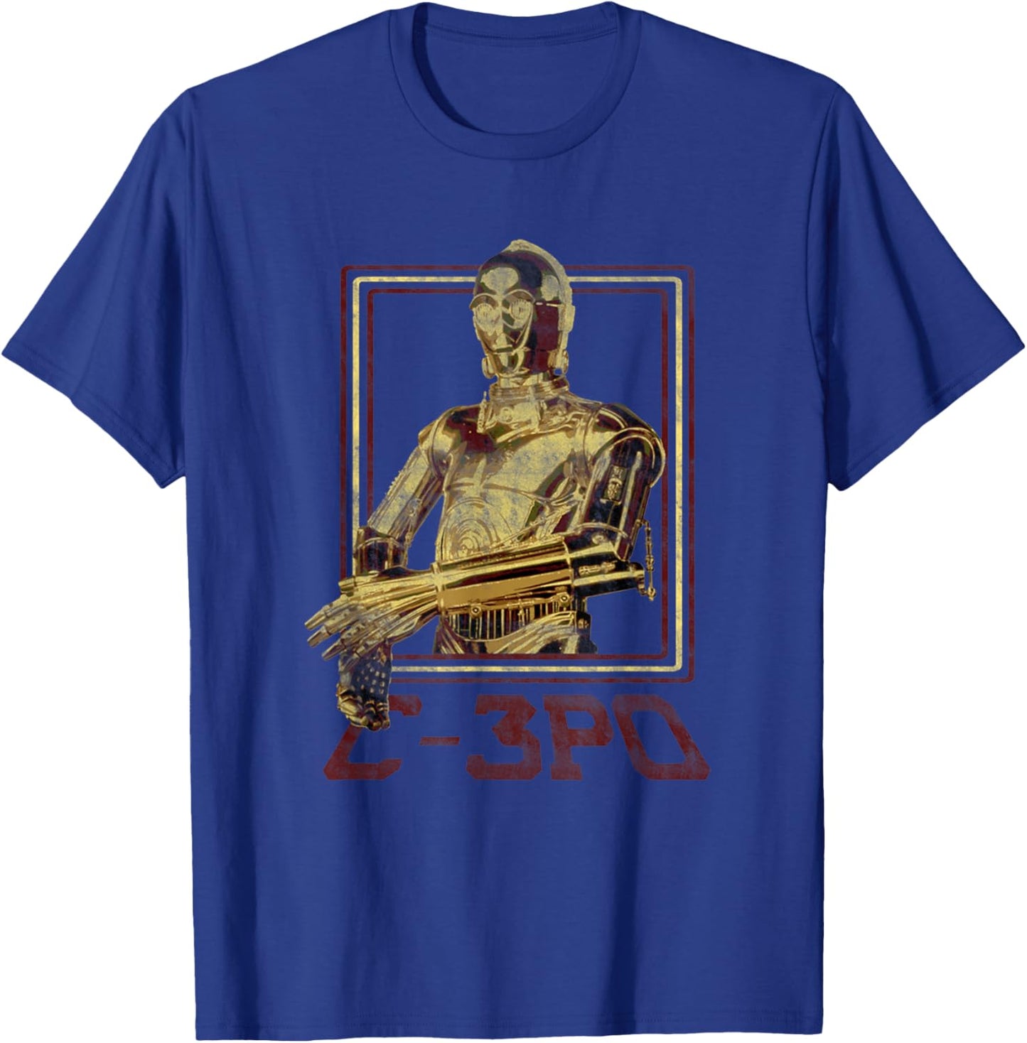 Star Wars Classic C-3PO Vintage Droid Retro Box Portrait T-Shirt - T-Shirt | Royal