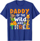 Daddy Of The Wild and Three Safari Jungle Zoo Theme Birthday T-Shirt - T-Shirt | Royal