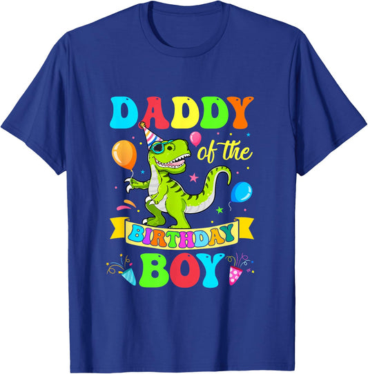Love Family Matching Daddy Of The Birthday Boy T-Rex Dinosaur Birthday Party T-Shirt - T-Shirt | Royal