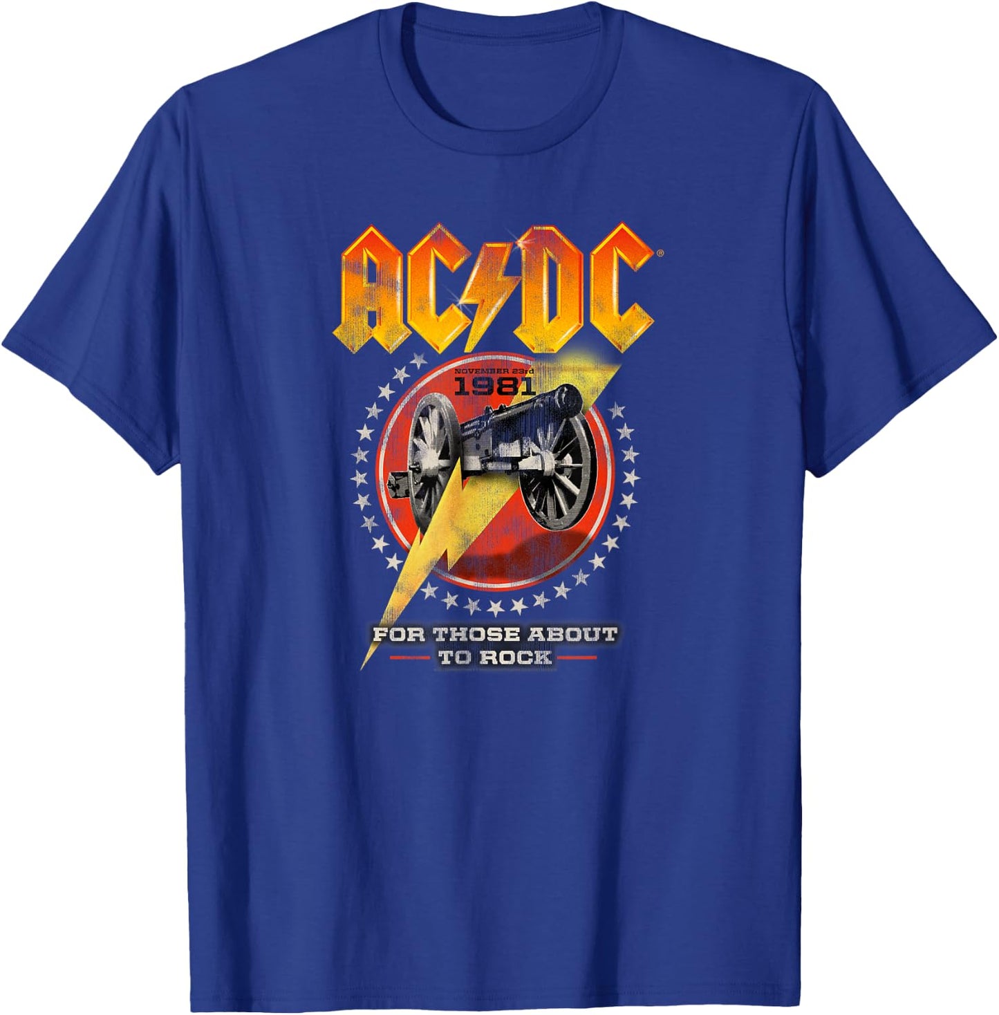 Official AC/DC For Those About To Rock 1981 Rock Band Music T-Shirt - T-Shirt | Royal