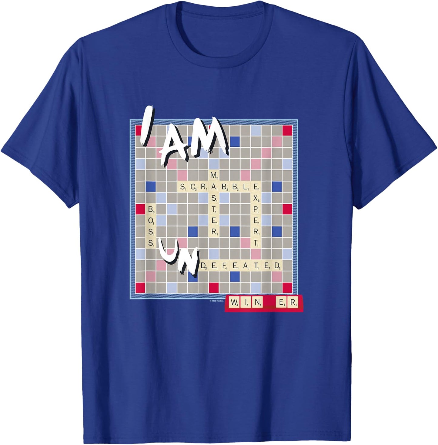 Scrabble I Am Undefeated Winning Letters Vintage Board T-Shirt - T-Shirt | Royal