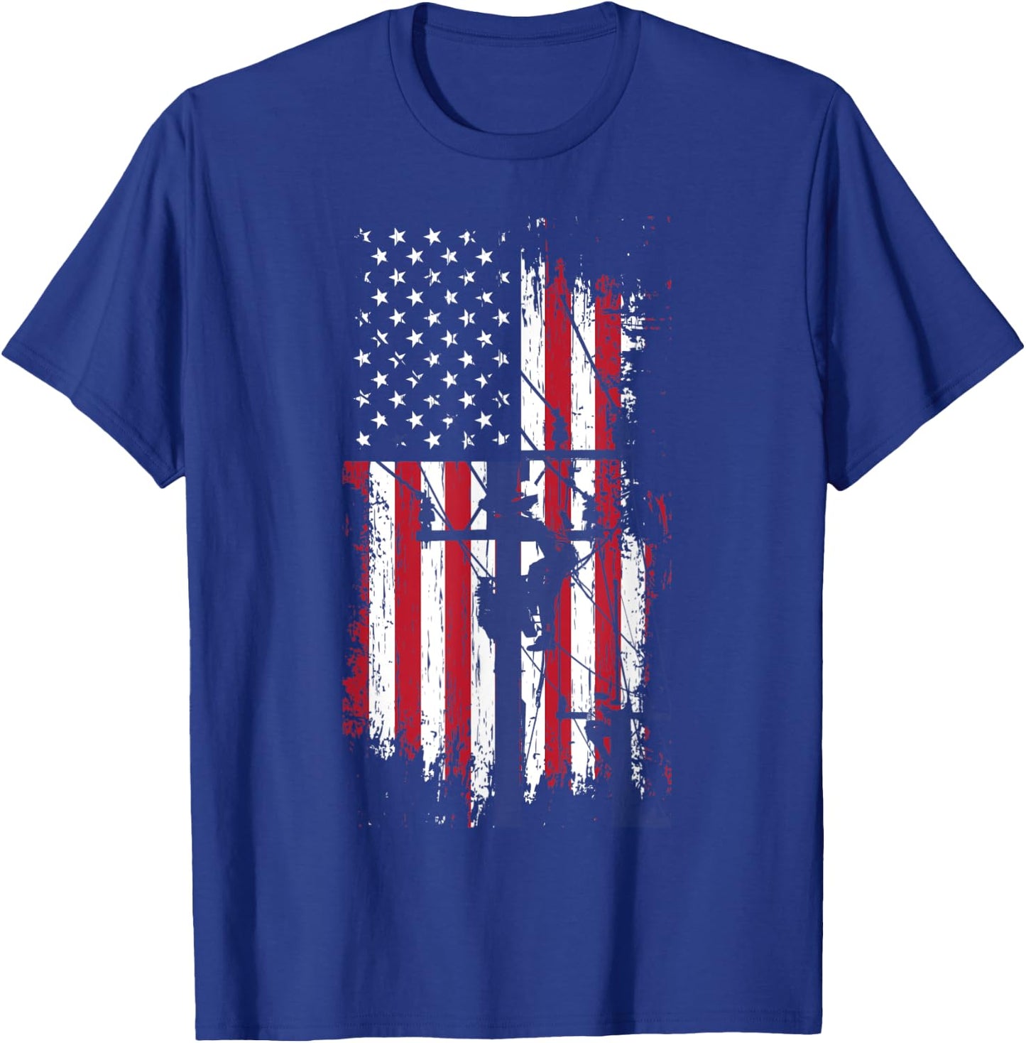 Patriot US Citizen USA Flag Design For Electrician Men T-Shirt - T-Shirt | Royal