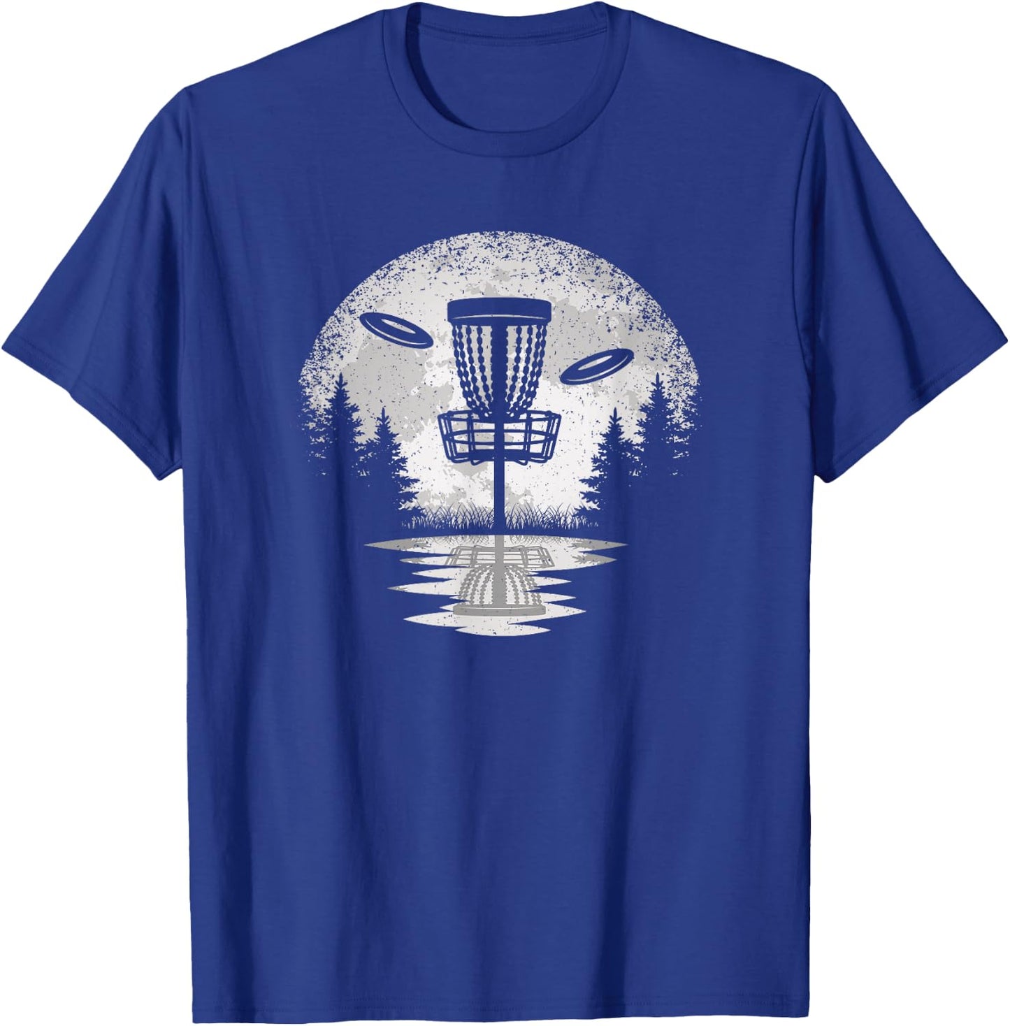 Vintage Disc Golf Basket Tree Frisbee Golf Lover Men Women T-Shirt - T-Shirt | Royal