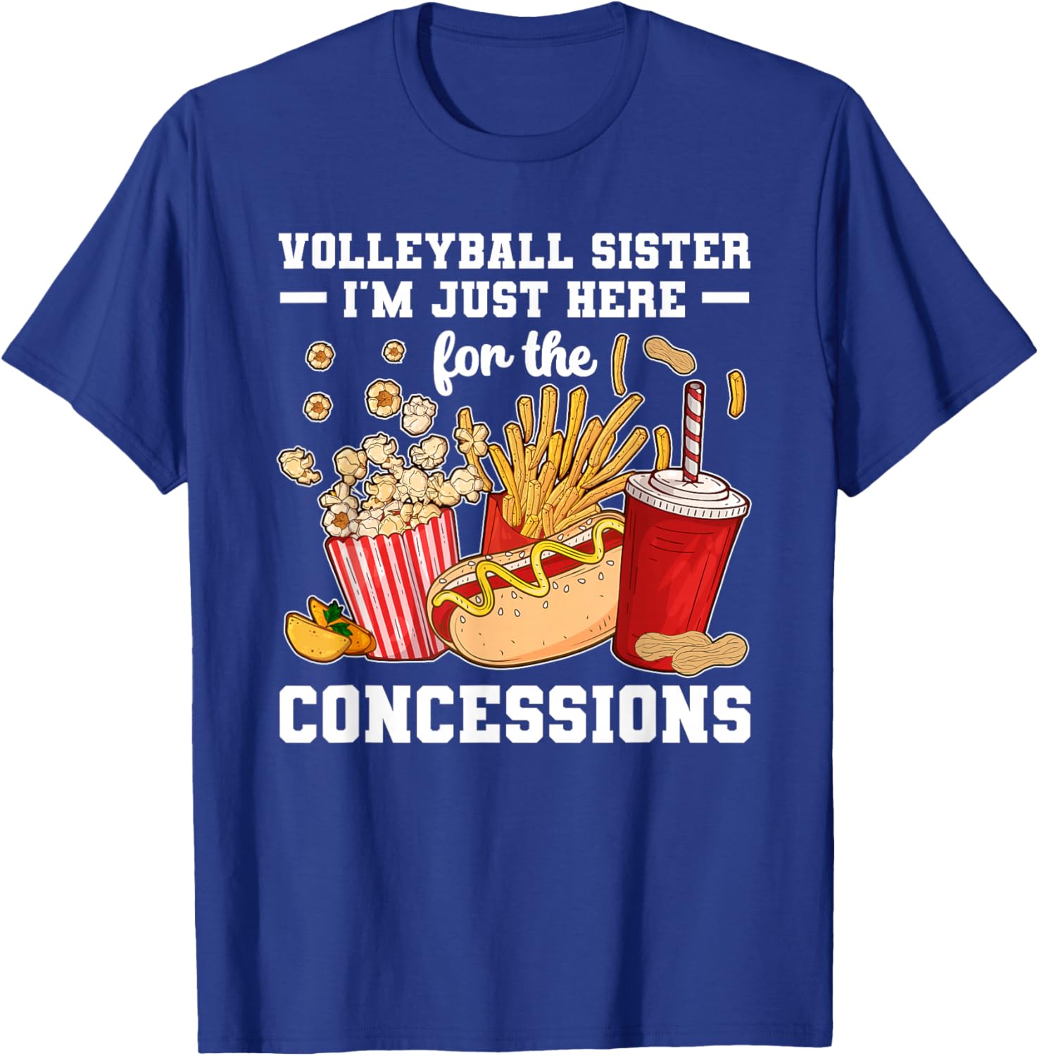 Volleyball Sister Funny Sister Of A Volleyball Player T-Shirt - T-Shirt | Royal