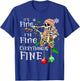 It's Fine I'm Fine Everything Is Fine Skeleton Latte Xmas T-Shirt - T-Shirt | Royal