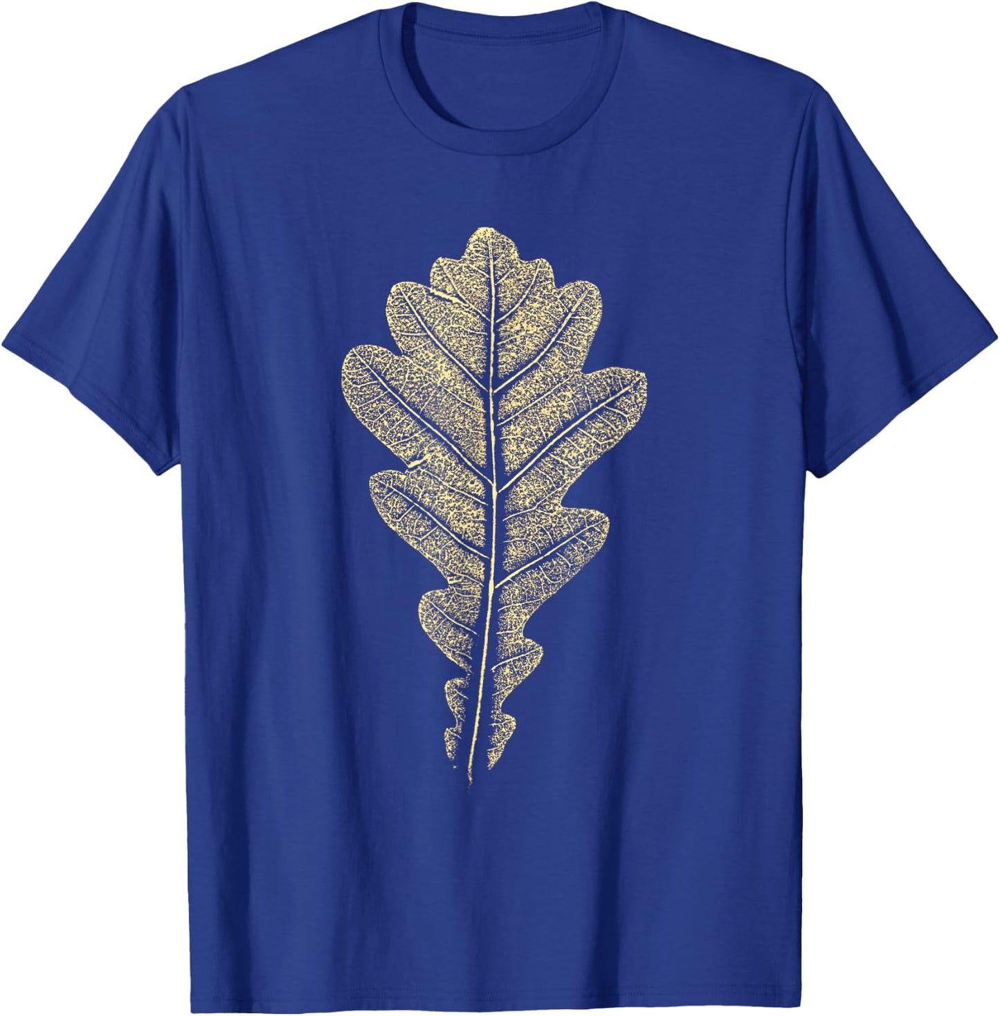 Oak Leaf - Stamp - Nature & Forest Tree - Botanicals T-Shirt - T-Shirt | Royal