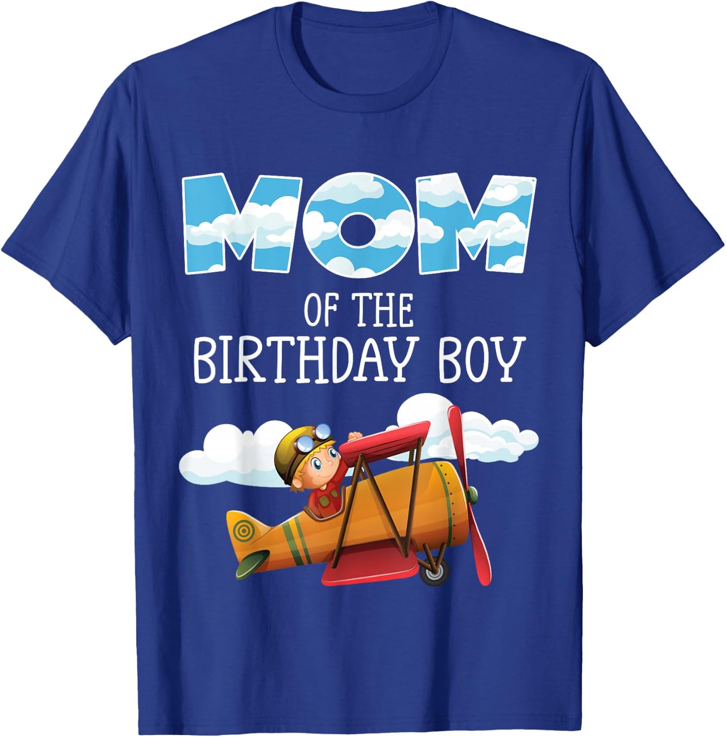 Mom of the Birthday Boy Little Pilot Family Matching T-Shirt - T-Shirt | Royal