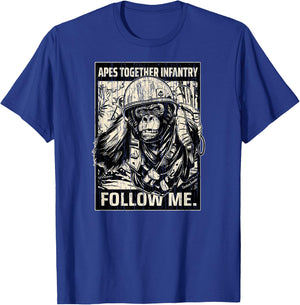American Marauder: Apes Together Infantry Follow Me T-Shirt - T-Shirt | Royal