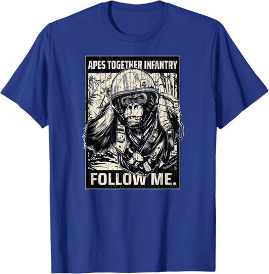 American Marauder: Apes Together Infantry Follow Me T-Shirt - T-Shirt | Royal