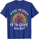 One Merry Fifth Grade Teacher Christmas Rainbow Leopard Xmas T-Shirt - T-Shirt | Royal
