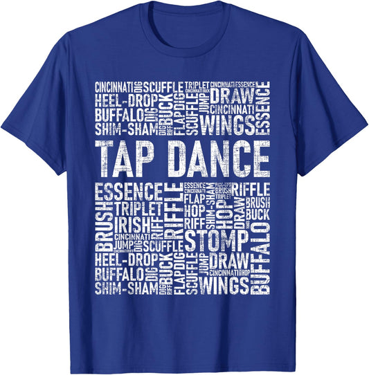Tap Dance - Word Cloud Dancing Choreography Competition T-Shirt - T-Shirt | Royal