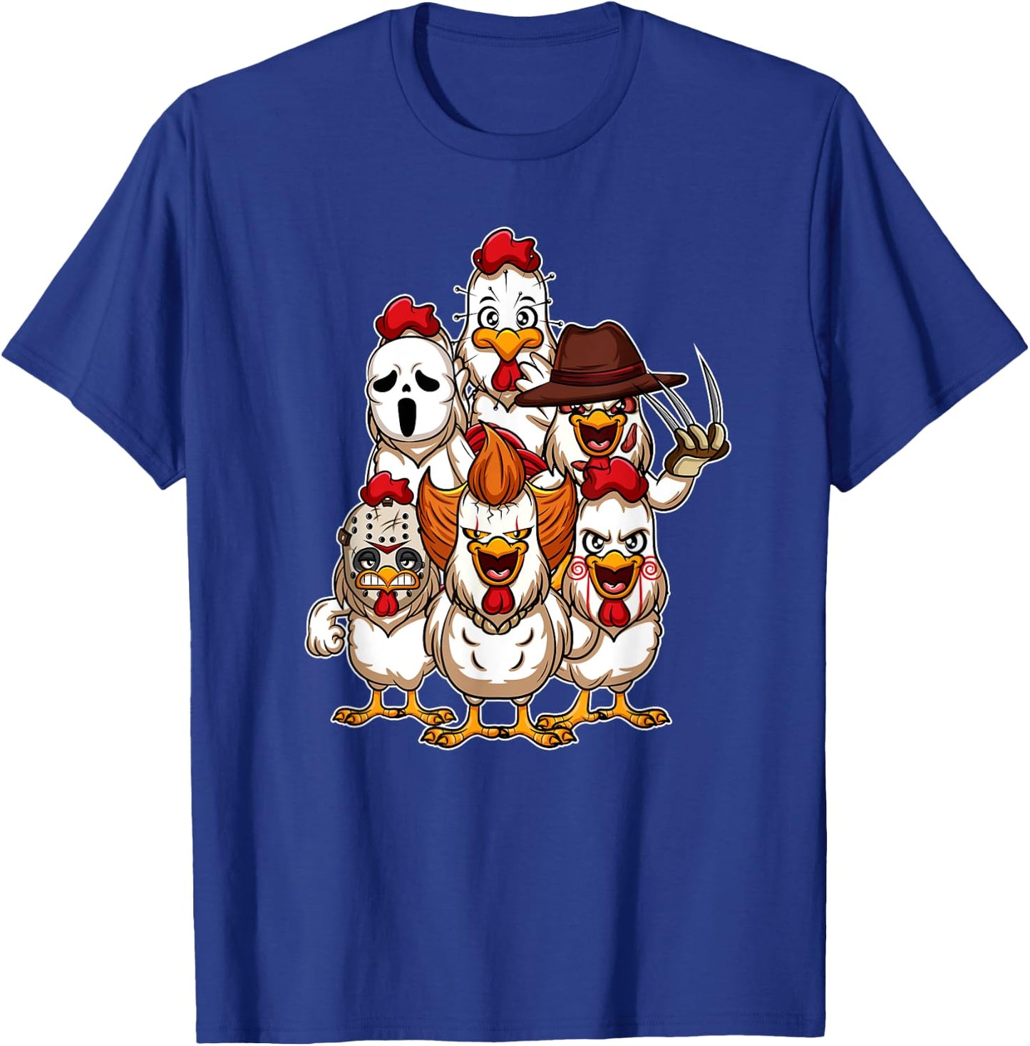 My Little Horror Crew - Halloween Chicken Horror Movie T-Shirt - T-Shirt | Royal