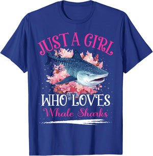 Just A Girl Who Loves Whale Shark Girls T-Shirt - T-Shirt | Royal