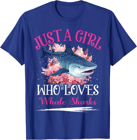 Just A Girl Who Loves Whale Shark Girls T-Shirt - T-Shirt | Royal