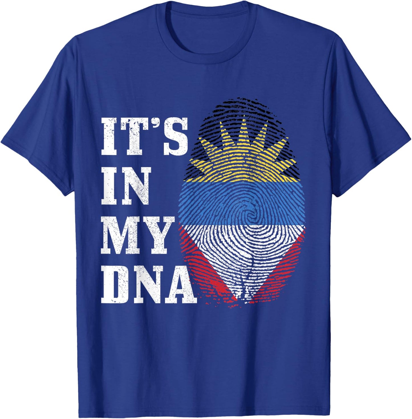 Antigua & Barbuda It's in My DNA Flag Pride Vintage T-Shirt - T-Shirt | Royal
