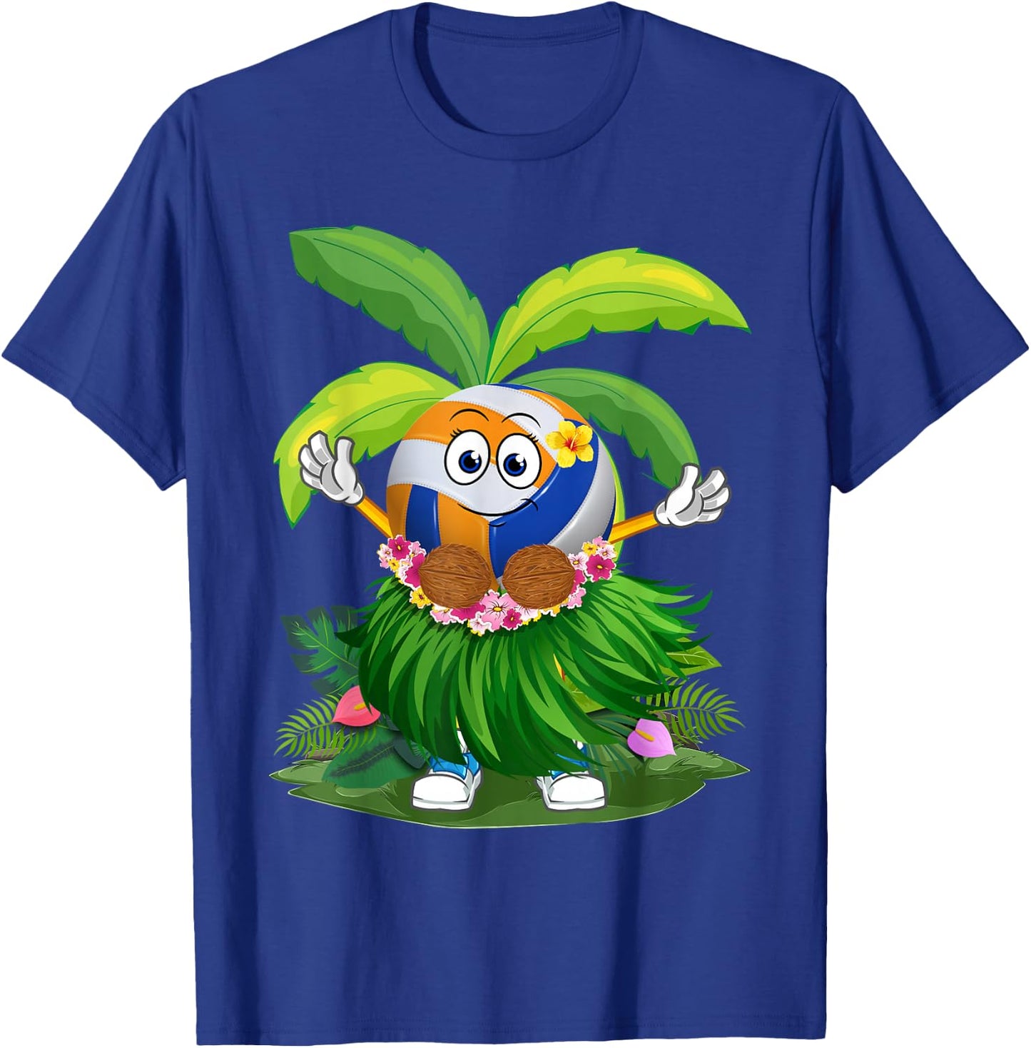Cute Hawaiian Volleyball Ball Tropical Beach Summer Vacation T-Shirt - T-Shirt | Royal