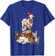 Goat Chicken Santa Hat Reindeer Funny Christmas Lights Farm T-Shirt - T-Shirt | Royal