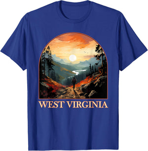 West Virginia WV Hiking Mountain State Pride T-Shirt - T-Shirt | Royal