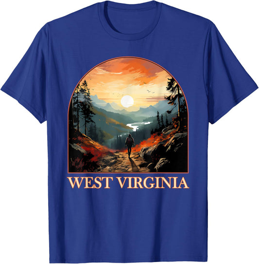 West Virginia WV Hiking Mountain State Pride T-Shirt - T-Shirt | Royal