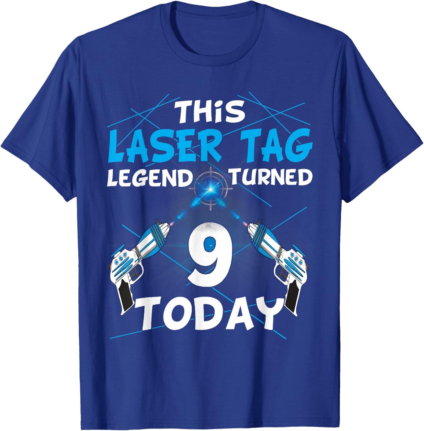 Lasertag Birthday Party - laser tag 9 years birthday T-Shirt - T-Shirt | Royal