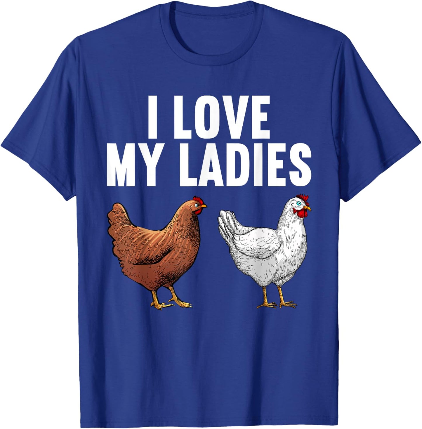 Cool Chicken Art Women Dad Rooster Chicken Farmer T-Shirt - T-Shirt | Royal