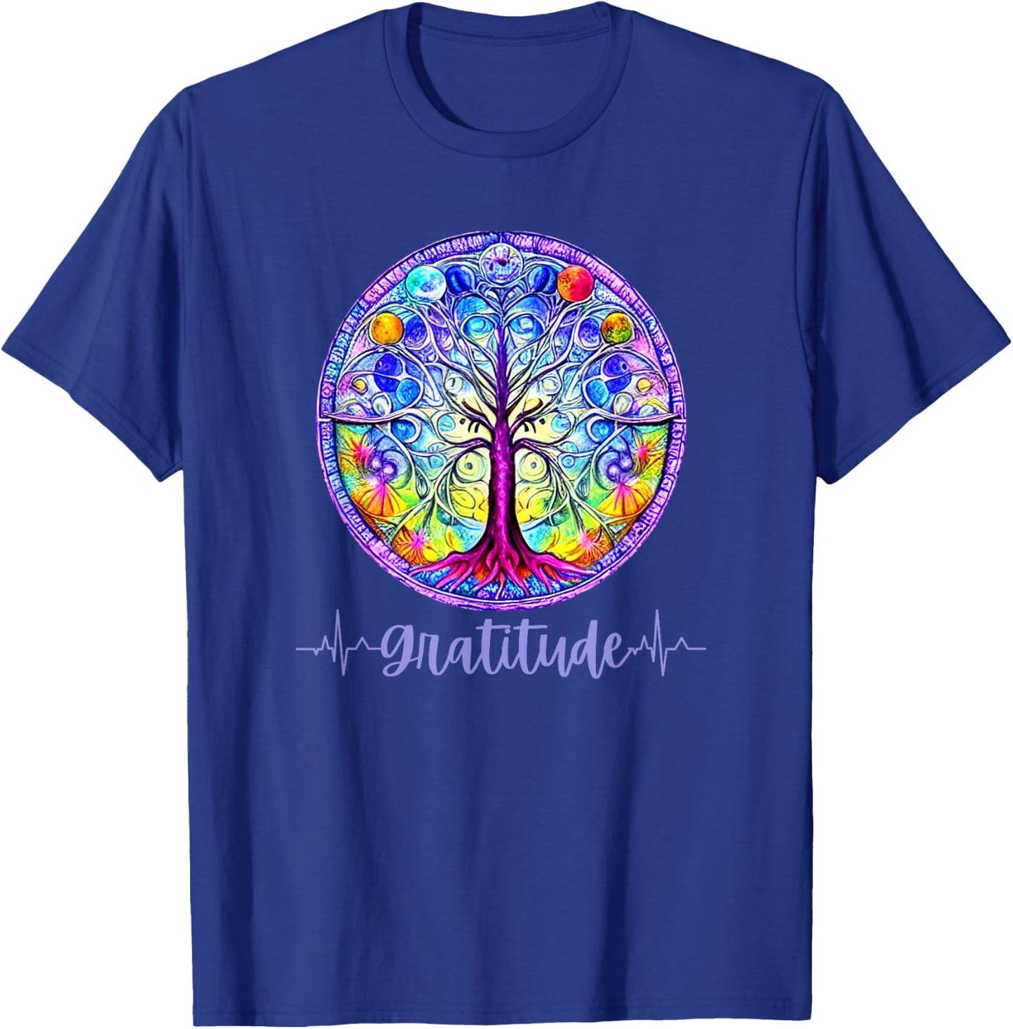 Whimsical Fantasy Tree of Life Chakra Gratitude T-Shirt - T-Shirt | Royal