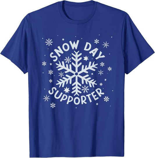 Snow Day Supporter Snowflake Winter Let It Snow T-Shirt - T-Shirt | Royal