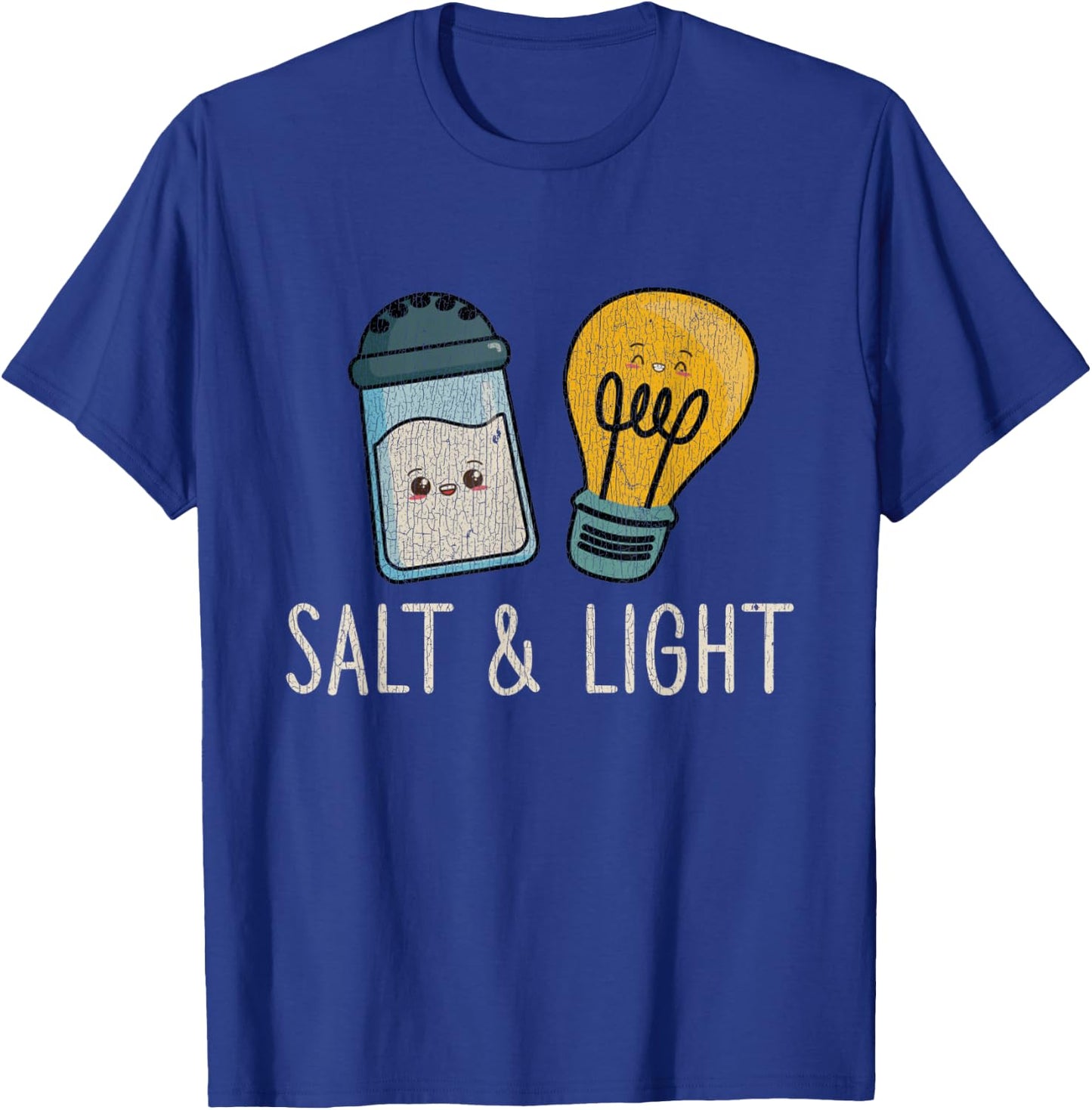 Vintage Cute Salt Light Bible Verse Matthew Proud Christian T-Shirt - T-Shirt | Royal