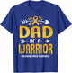 Dad Of A Warrior Childhood Cancer Awareness Gold Ribbon T-Shirt - T-Shirt | Royal