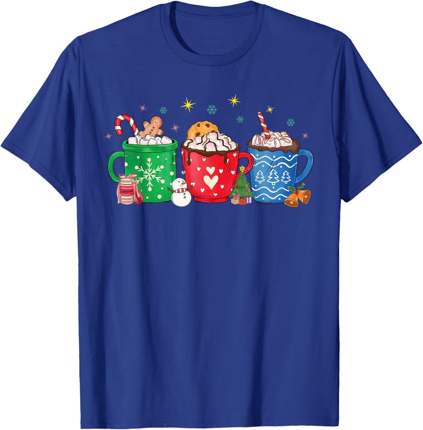 Christmas Hot Chocolate Cup Peppermint Mocha T-Shirt - T-Shirt | Royal