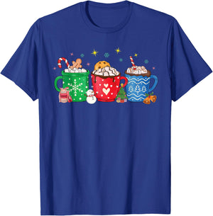 Christmas Hot Chocolate Cup Peppermint Mocha T-Shirt - T-Shirt | Royal