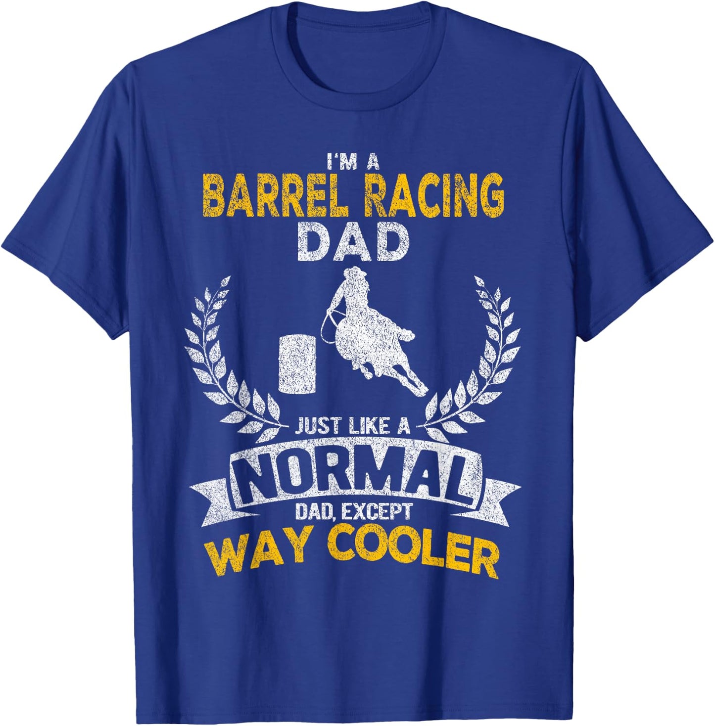 Funny Barrel Racing Dad Barrel Racing Girl Horse Retro T-Shirt - T-Shirt | Royal