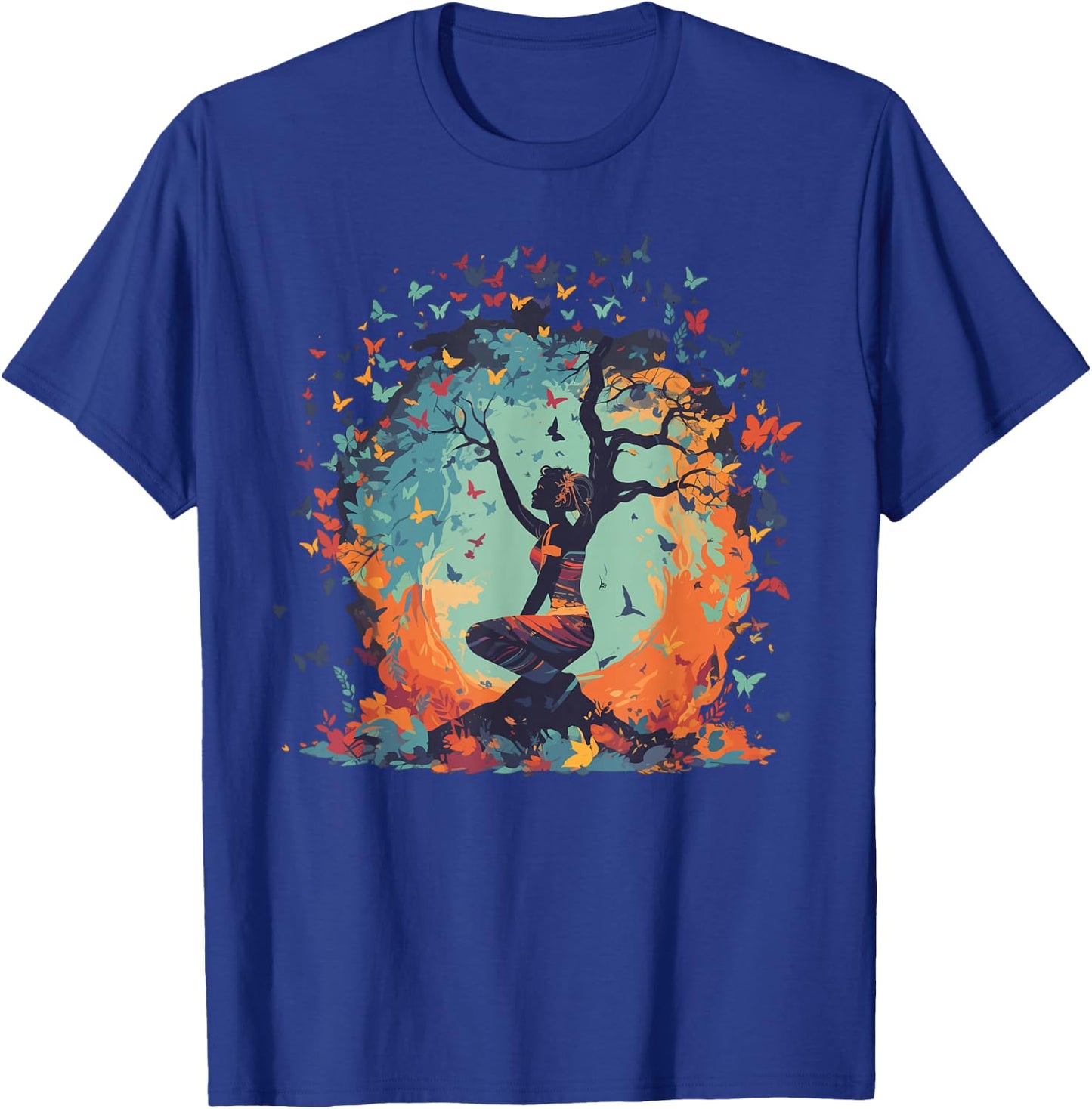 Butterfly Tree of Life Yoga T-Shirt - T-Shirt | Royal