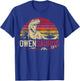 Owen Saurus Funny Personalized Dinosaur T Rex Name Boys Gift T-Shirt - T-Shirt | Royal