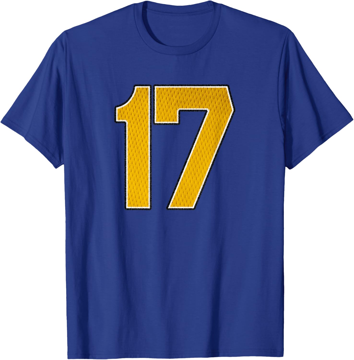 Gold Number 17 Athlete Sports Jersey Supporter Fanwear T-Shirt - T-Shirt | Royal