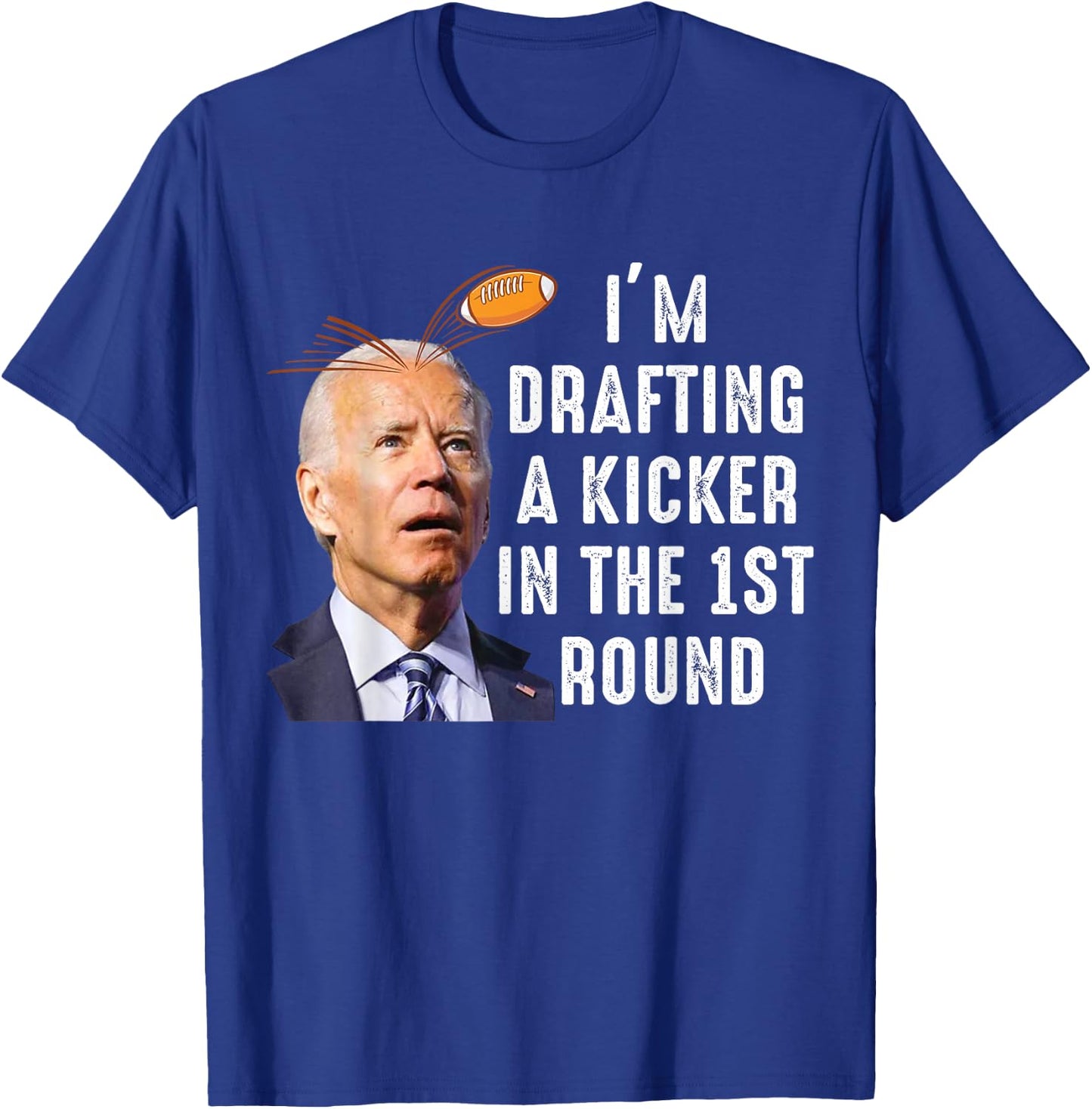 Confused Drafting Kicker Funny Fantasy Football Draft Party T-Shirt - T-Shirt | Royal