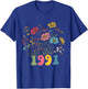 Wildflower Born 1991, 34th Birthday 1991 birthday T-Shirt - T-Shirt | Royal
