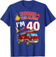 Fire Truck 40th Birthday Firefighter Fireman 40 Year Old T-Shirt - T-Shirt | Royal