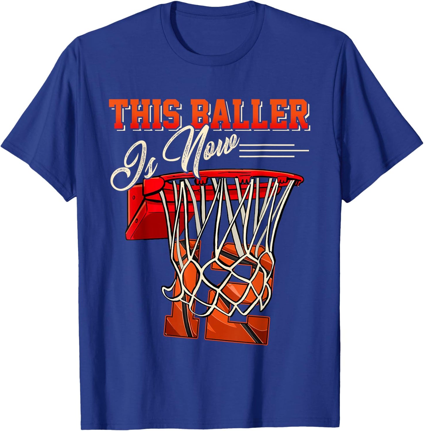 12th Birthday Shirt for Boy Basketball 12 Years Old Kid Gift T-Shirt - T-Shirt | Royal