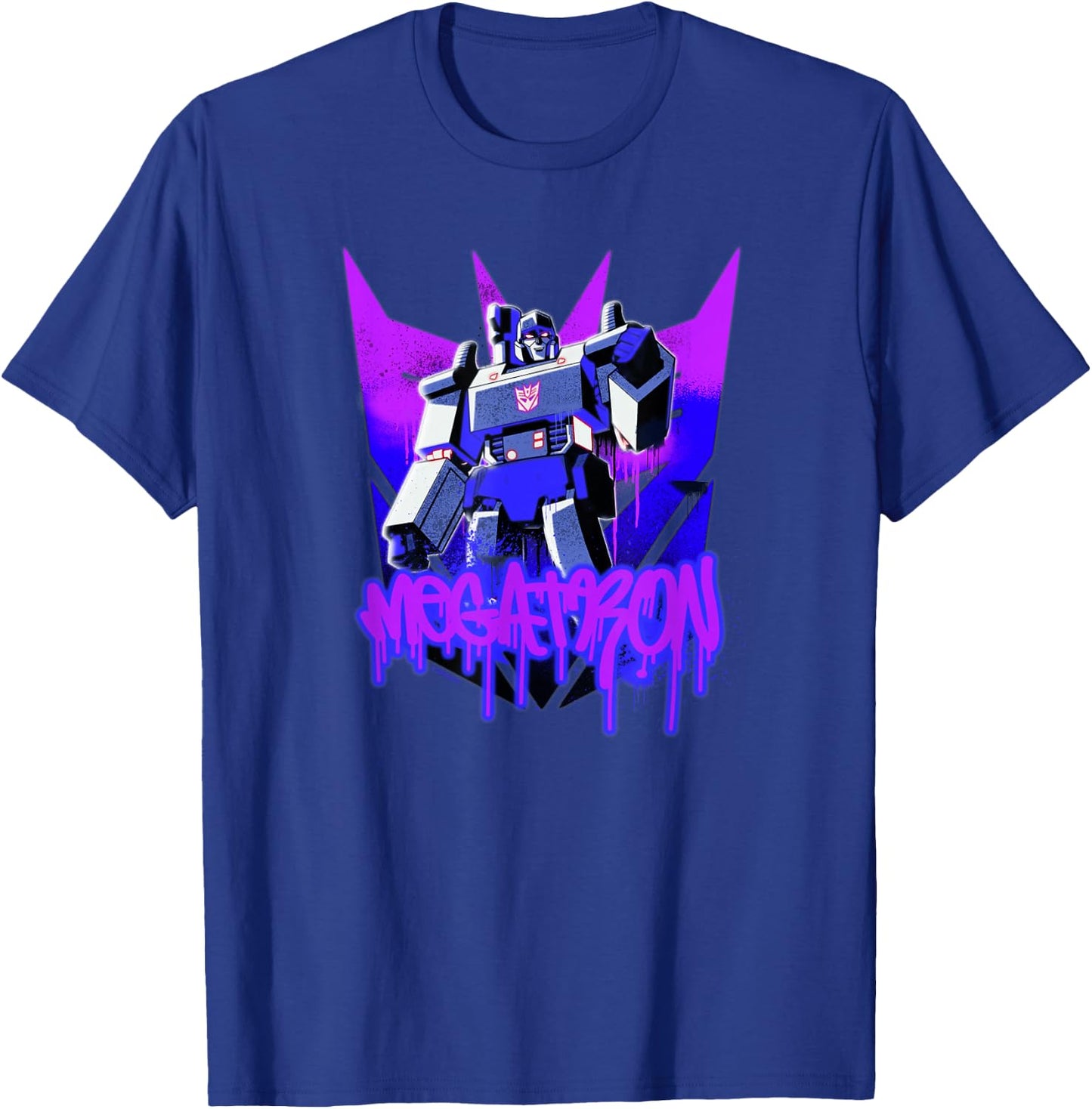 Transformers Megatron Graffiti Painted Wall Portrait T-Shirt - T-Shirt | Royal